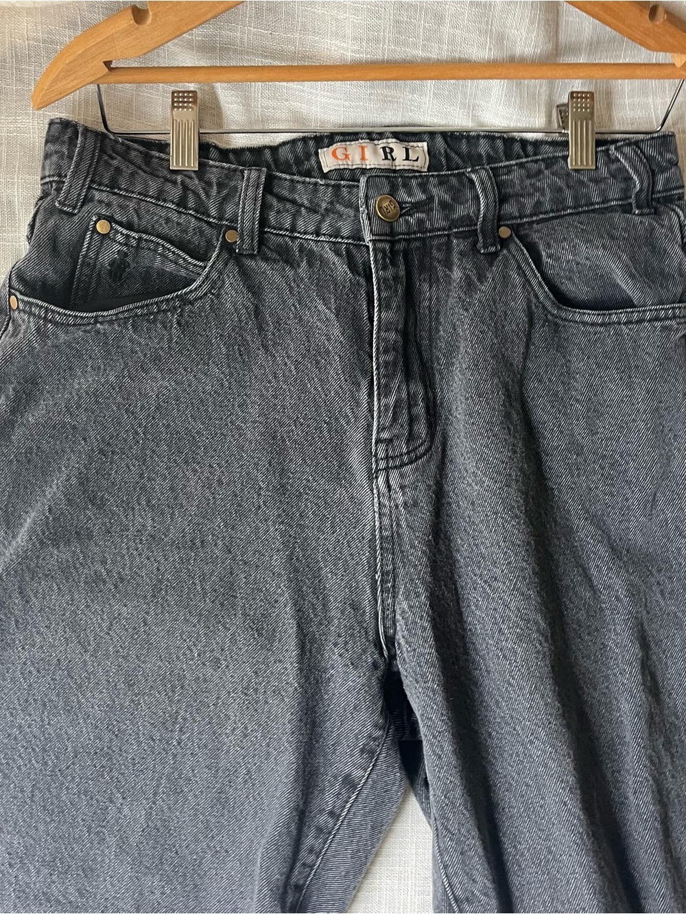 90s GIRL Skater Baggy Jeans Black Denim - Picture 5 of 13
